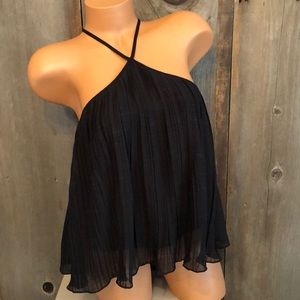 Gilli Halter Cami in Black with Gold Threads Size Small Women’s